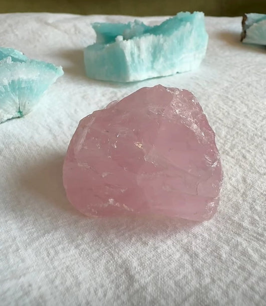 Blushing Heart Rose Quartz Raw Specimen