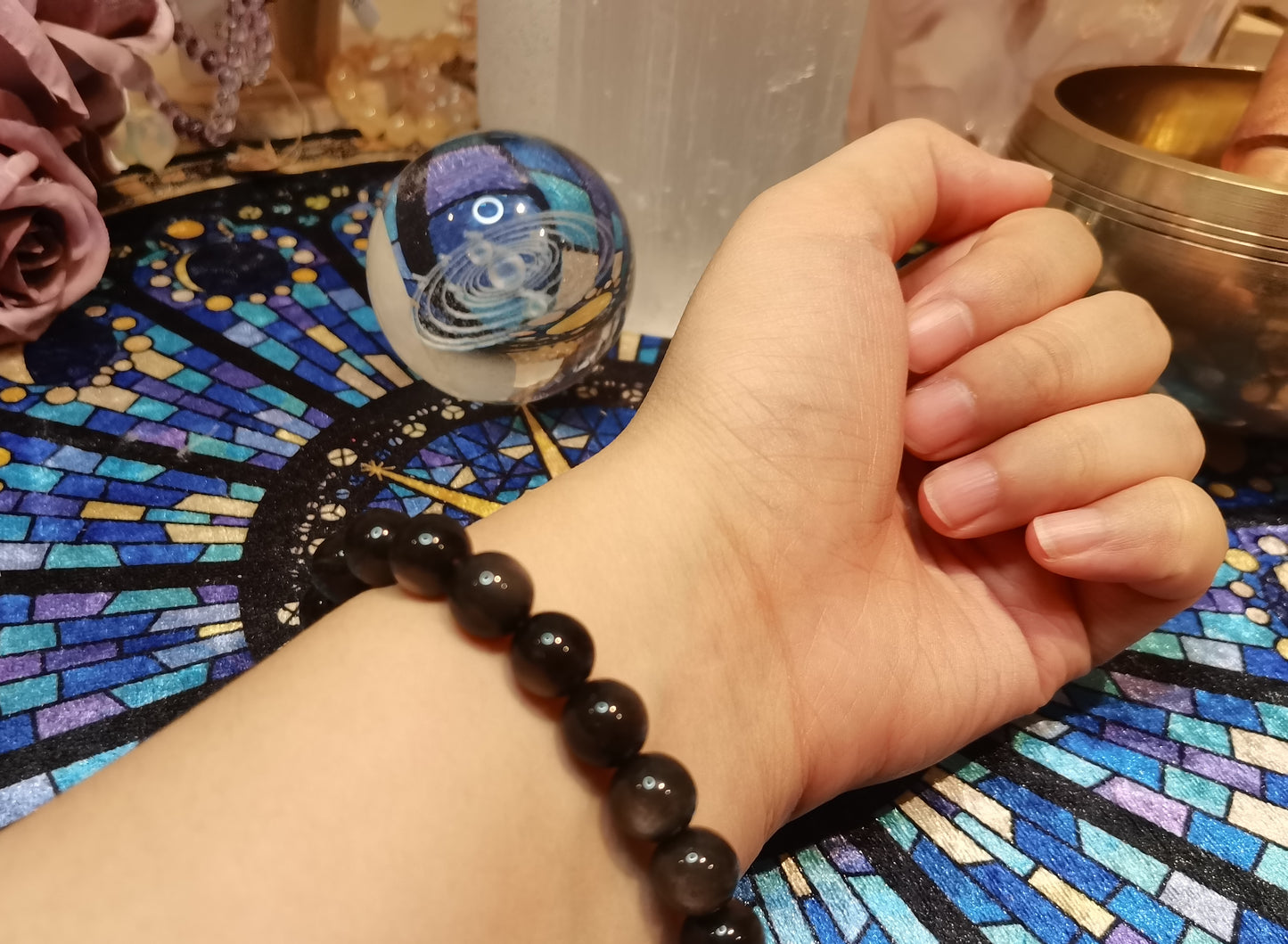 Night Guardian Obsidian Crystal Bracelet