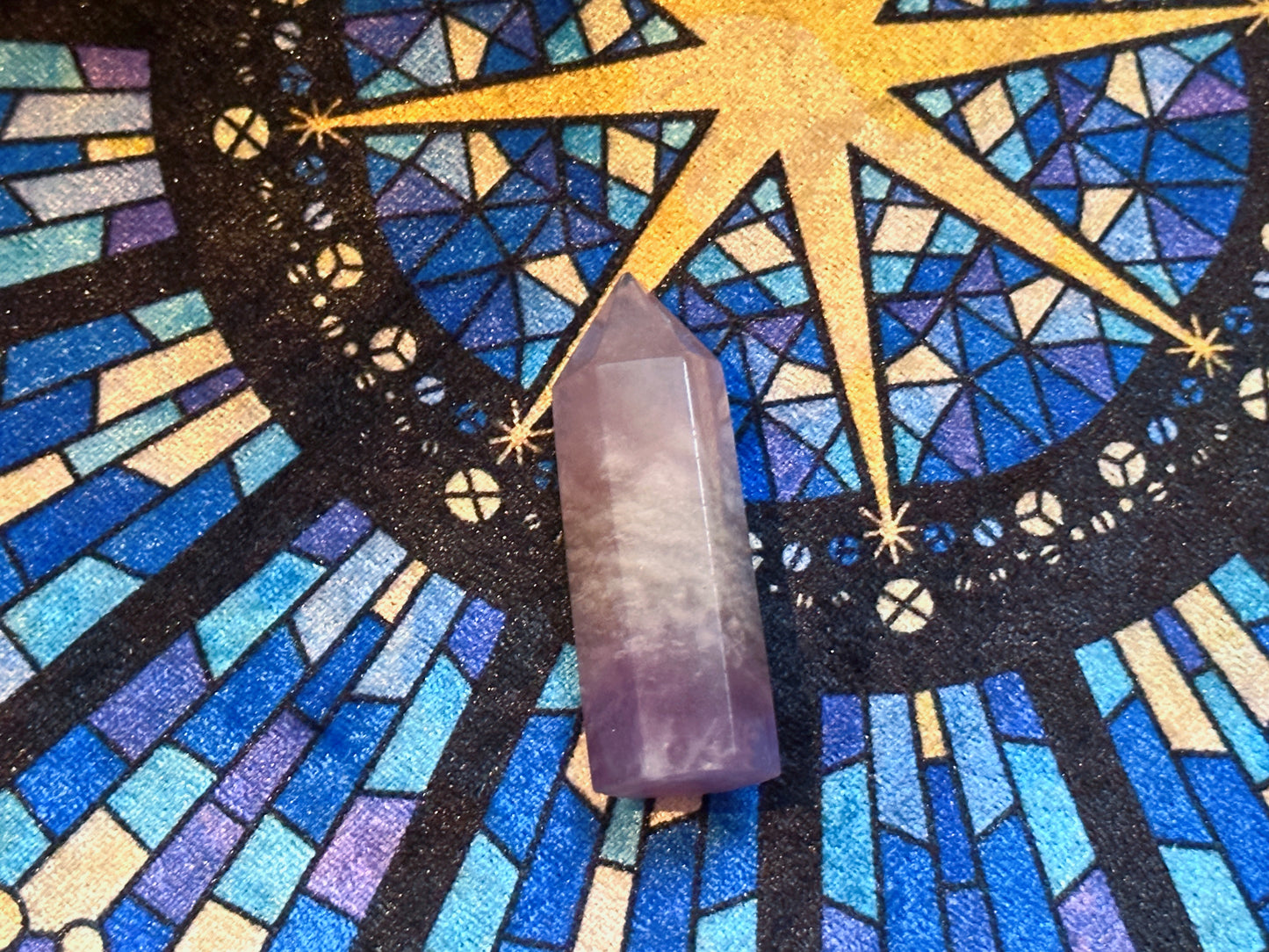 Mental Clarity Purple Fluorite Crystal Tower