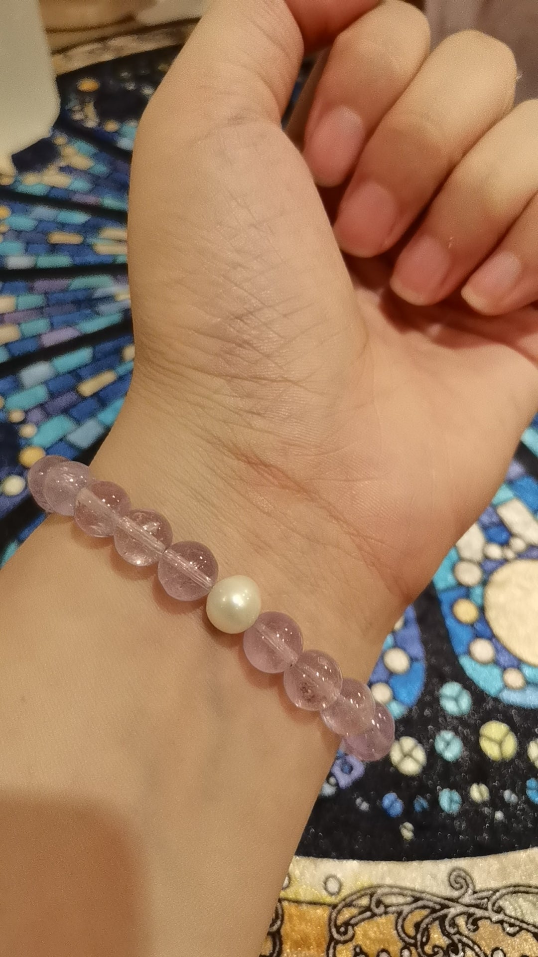 Amethyst and Freshwater Pearl Lavender Bracelet