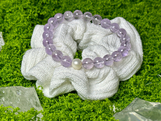 Amethyst and Freshwater Pearl Lavender Bracelet